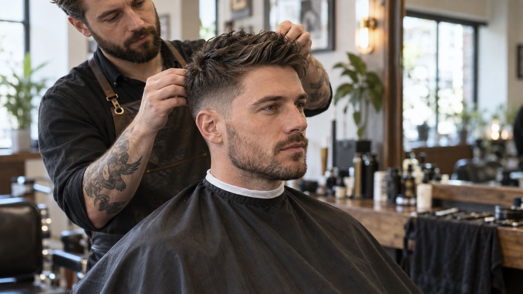 Men's haircuts selected for face shape